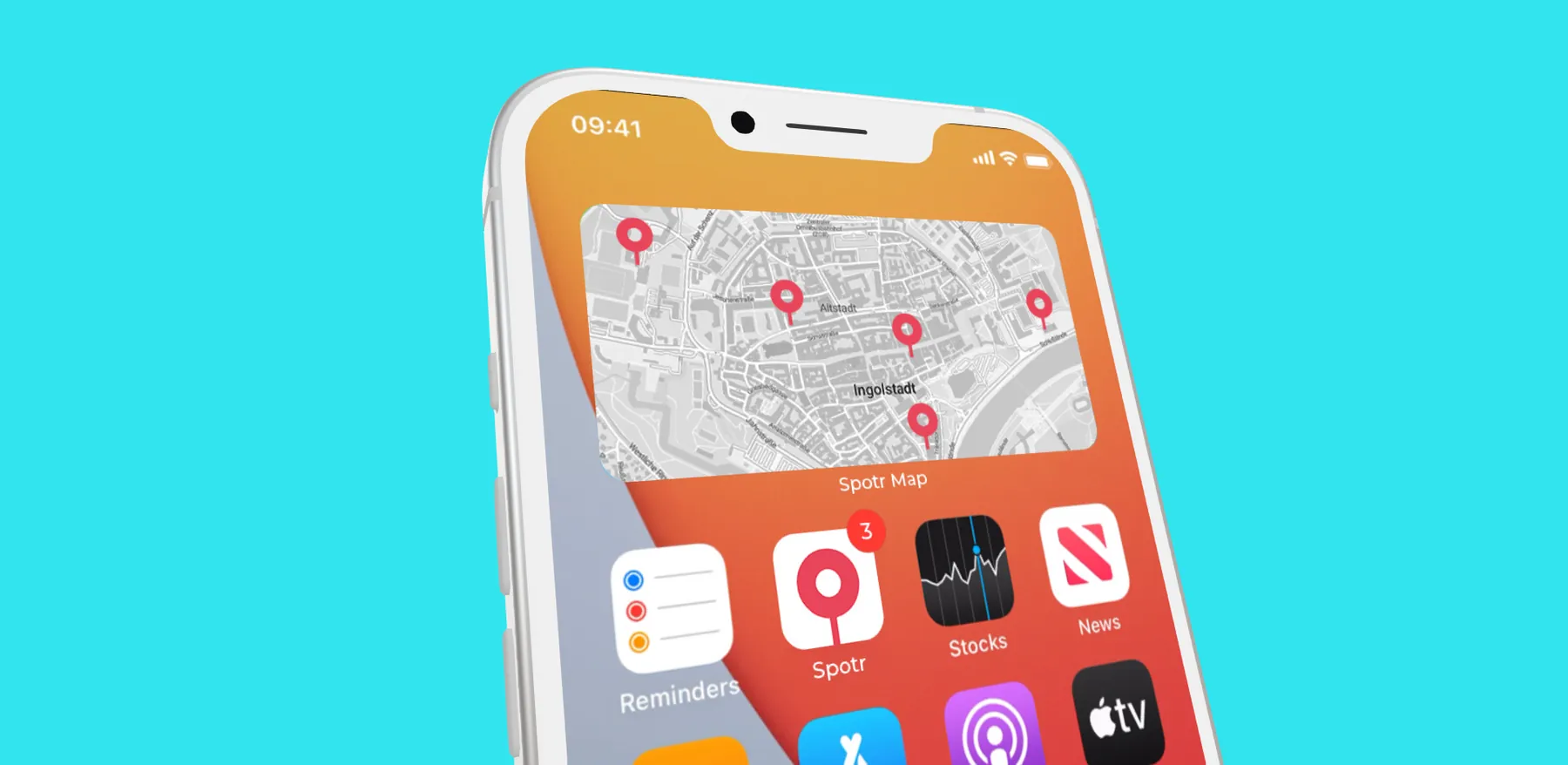 Spotr app on an iPhone mockup